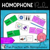 Homophones Practice Activity - Homophone Matching Puzzles