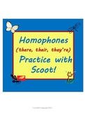 Homophones Practice with Scoot Game for There, Their, They're