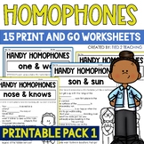 Homophones Worksheets and Activities Pack 1
