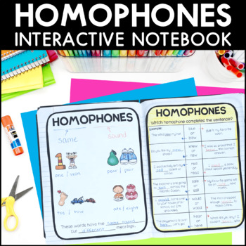 Preview of Homophones - Reading Interactive Notebook Pages