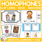 Homophones Clip Cards - Book - Matching Cards