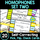 Homophones Activity: Pick, Flip Check Cards Set 2