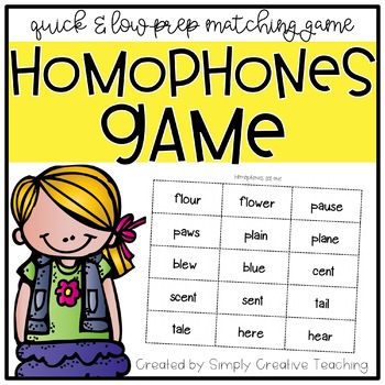 Homophones Game by Simply Teaching | Teachers Teachers