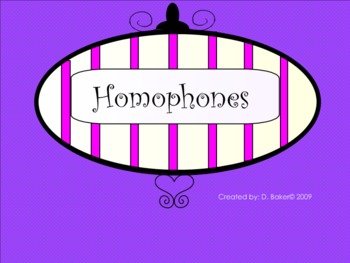 Preview of Homophones Smartboard lesson