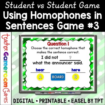 Preview of Homophones Student vs Student Game #3