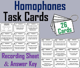 Homophones Task Cards (Academic Vocabulary Activity)