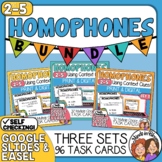 Homophones Task Cards: 3 Set BUNDLE (96 Cards Total)