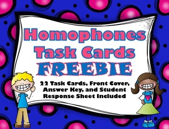 Preview of Homophones Task Cards - FREEBIE!