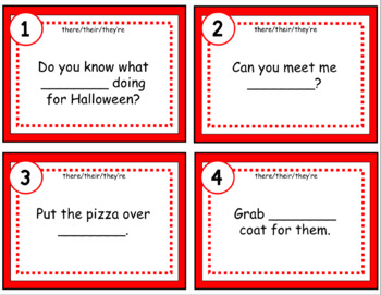 Homophones Task Cards - They're/Their/There by Dreaming About Teaching