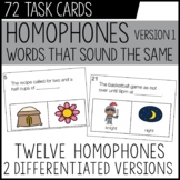 Homophones Task Cards - version 1