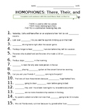 Homophones: Their, There, & They're (worksheet)