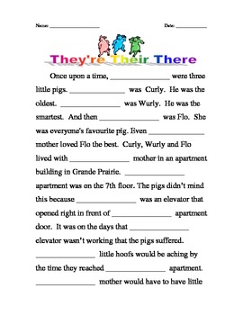 Preview of Homophones: Their, There, They're