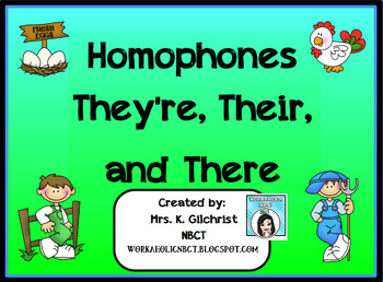 Preview of Homophones Their, They're, and There Promethean Flipchart Lesson