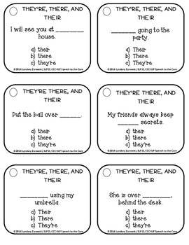 Homophones- They're, There, and Their: Differentiated Therapy Packet