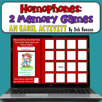 Preview of Homophones: Two Memory Games in the Easel Activity format