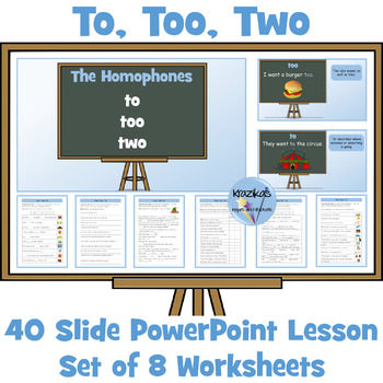 Preview of Homophones - Two, Too, To
