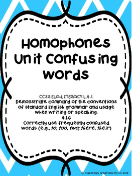 Preview of Homophones Unit-Confusing Words