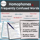 Homophones Vocabulary Worksheets | Frequently Confused Words 3