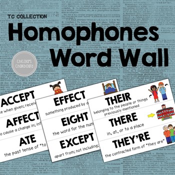 Preview of Homophones Word Wall - From the TC Collection