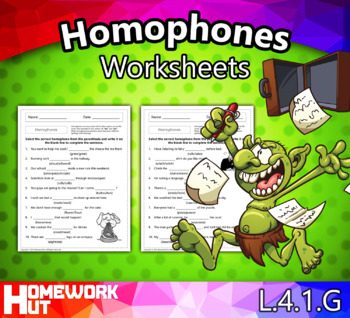 Preview of Homophones Worksheets