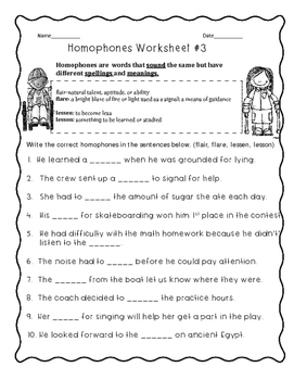 homophones worksheets by julies learning station tpt