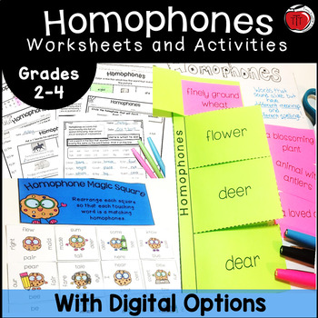 Preview of Homophones - Worksheets, Activities & More - Digital Option