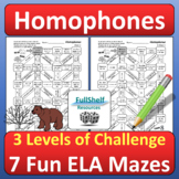 Homophones Worksheets Commonly Confused Words ELA Maze Puz