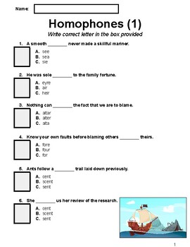 Synonyms Worksheets Multiple Choice Worksheet 1 (Grade 5-6)