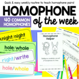 Homophones Worksheets and Weekly Activities