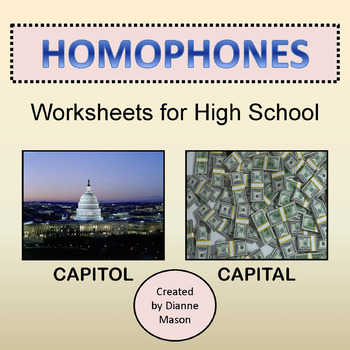 Preview of Homophones Worksheets for High School