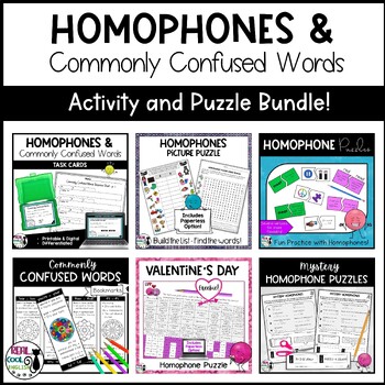 Preview of Homophones and Commonly Confused Words Activity and Puzzle Bundle