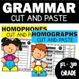 Homophones and Homographs Cut and Paste NO PREP Worksheets