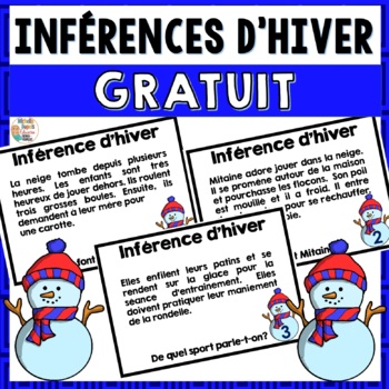 Preview of Inférences d'hiver en français - French Reading Comprehension Winter Inferences