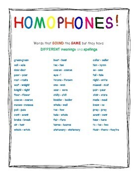 homophones for 3 4th graders with attention grabber by ms foxs classroom