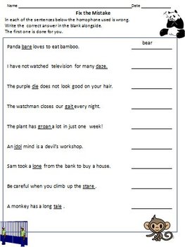 homophones worksheets for grade 1 2 3 by rituparna