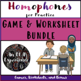 Homophones for Practice--Game and Worksheet Bundle