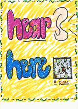 Preview of Homophones hear/here Anchor Chart