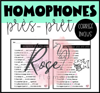 Homophones près-prêt by RoseFlamant | TPT