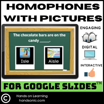 Preview of Homophones with pictures for Google Slides