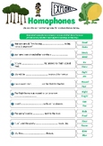 Homophones worksheet- based on 'The Explorer'