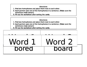 Preview of Homophone Sort