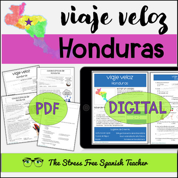 Preview of HONDURAS Comprehensible Input Spanish Readings Viaje Veloz series CI lecturas