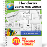 Honduras Country Study Minibook for Early Learners | K-2nd