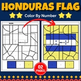 Honduras Flag Color by number Coloring Page - Hispanic Her