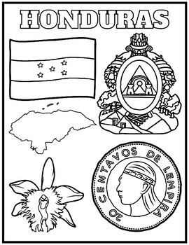 Honduras: Word Search and Coloring Page | Hispanic Heritage Month Activity