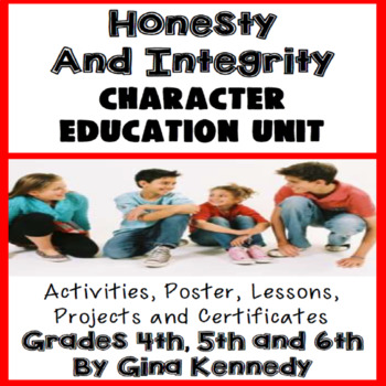 Preview of Honesty Character Education Unit, No-Prep Lessons, Activities and Projects