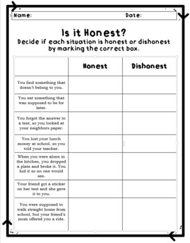 honesty character education pack engaging activities lessons for all learners