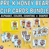 Honey Bear Clip Cards Bundle - Preschool Kinder Alphabet C