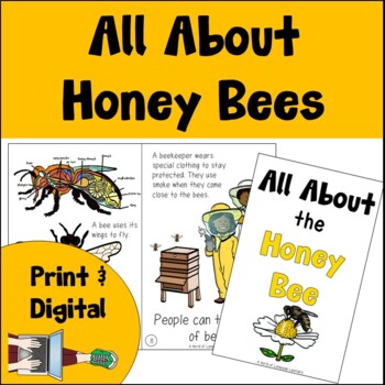 Preview of Honey Bee Book Print and Digital | Emergent Reader and Decodable