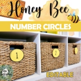 Honey Bee Circle NUMBER labels classroom decor